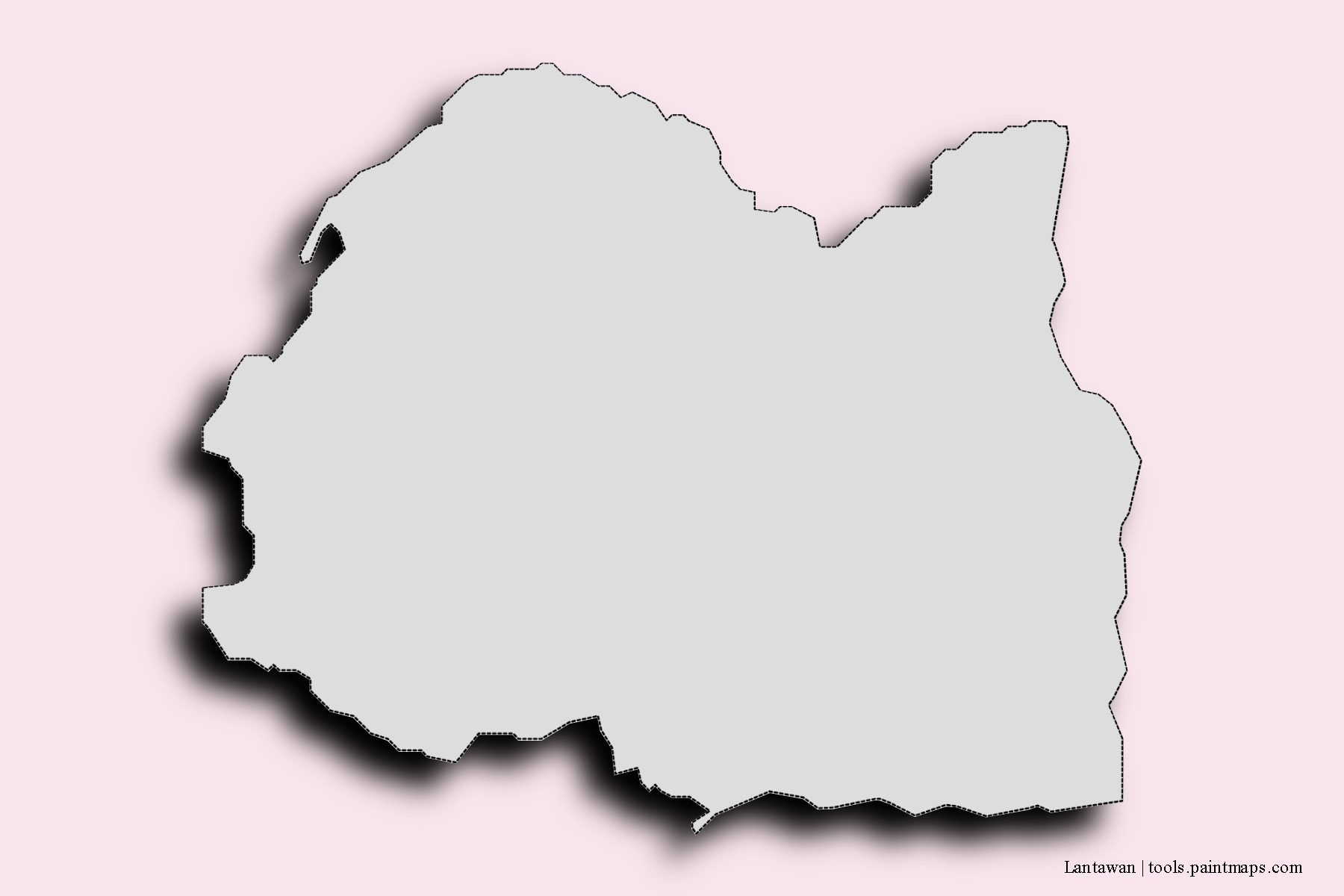 Mapa de barrios y pueblos de Lantawan con efecto de sombra 3D