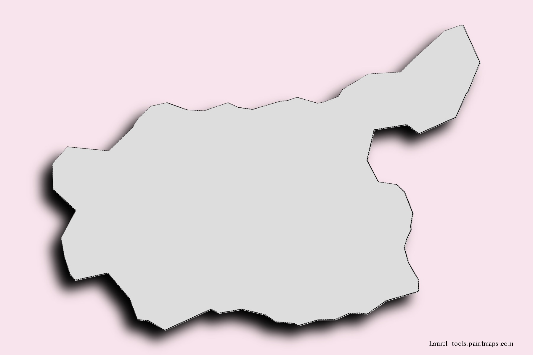 Mapa de barrios y pueblos de Laurel con efecto de sombra 3D