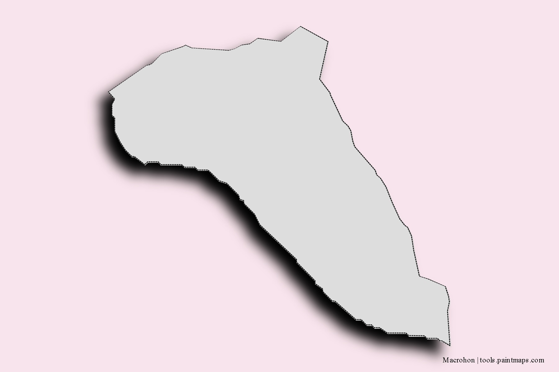 Mapa de barrios y pueblos de Macrohon con efecto de sombra 3D