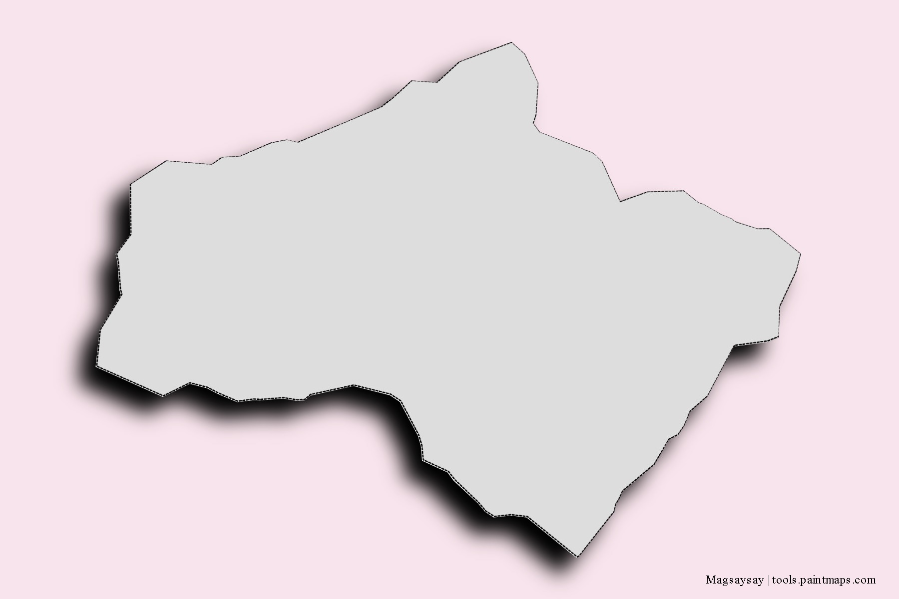 Mapa de barrios y pueblos de Magsaysay con efecto de sombra 3D