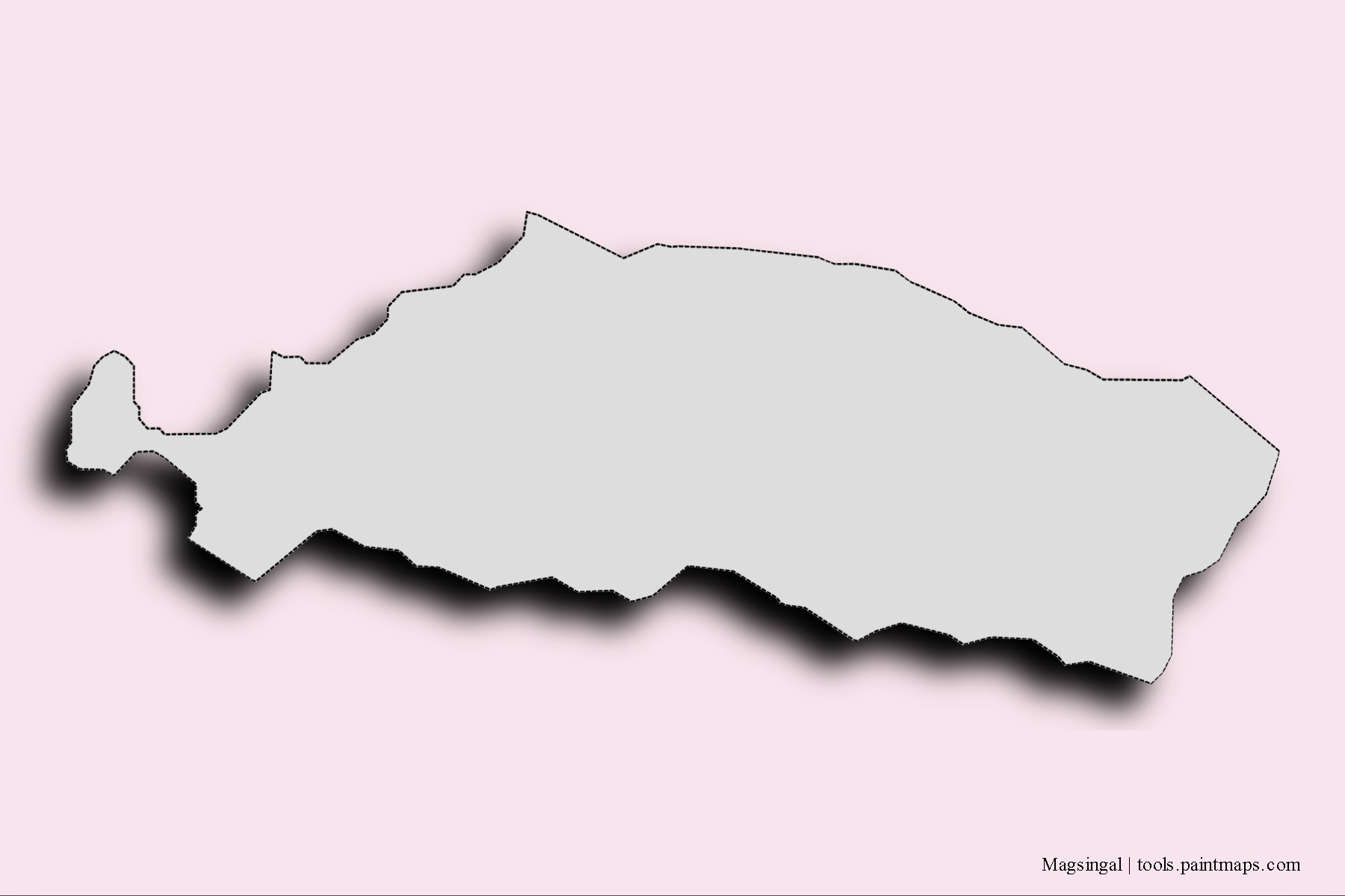 Magsingal neighborhoods and villages map with 3D shadow effect