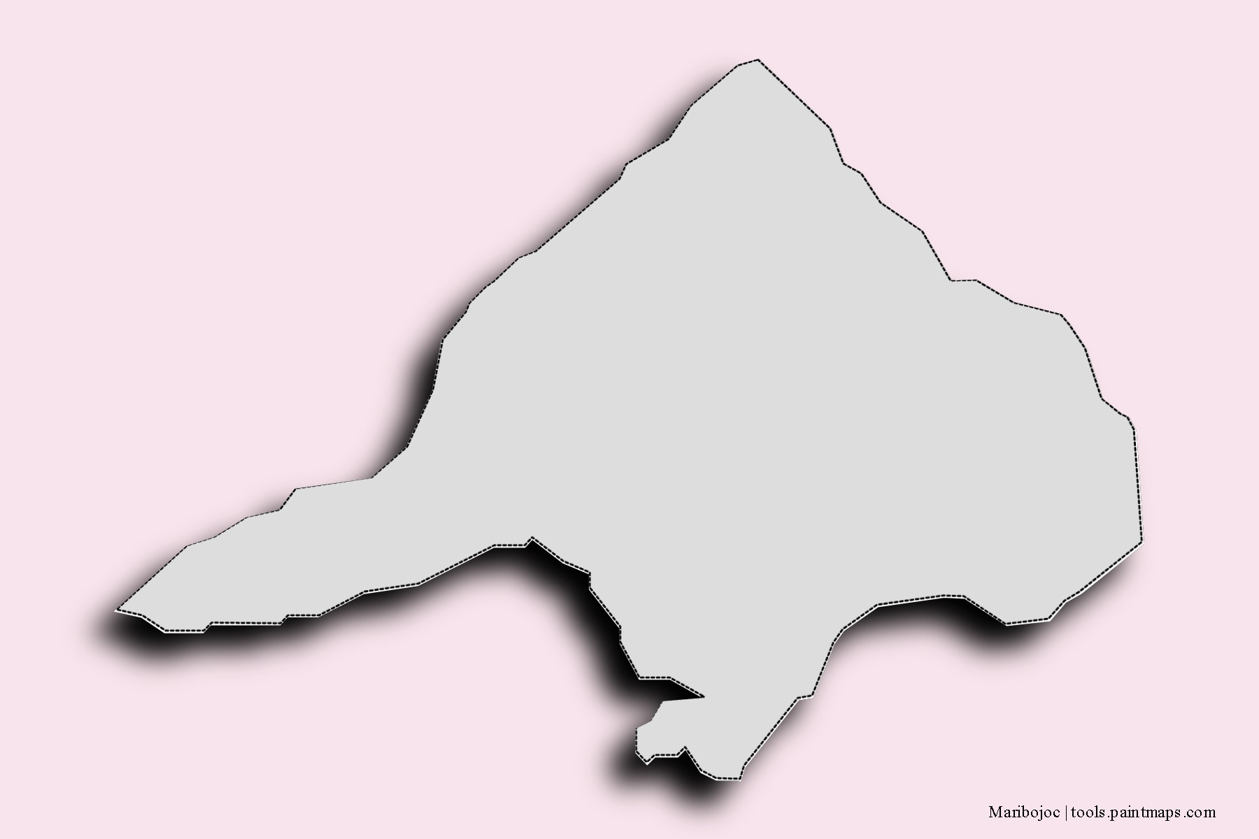 Mapa de barrios y pueblos de Maribojoc con efecto de sombra 3D