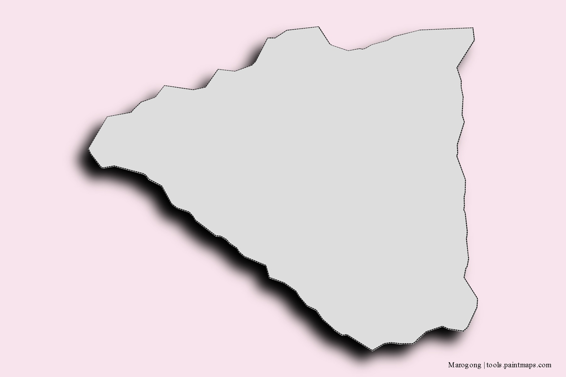 Mapa de barrios y pueblos de Marogong con efecto de sombra 3D