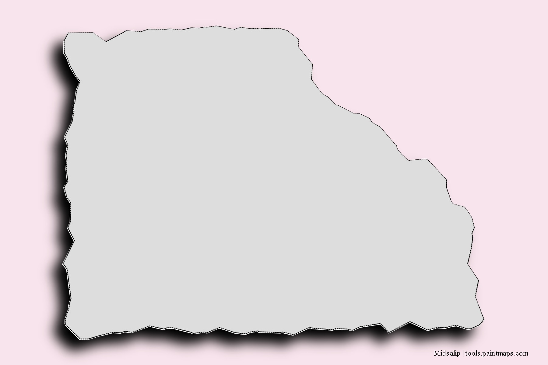 Mapa de barrios y pueblos de Midsalip con efecto de sombra 3D