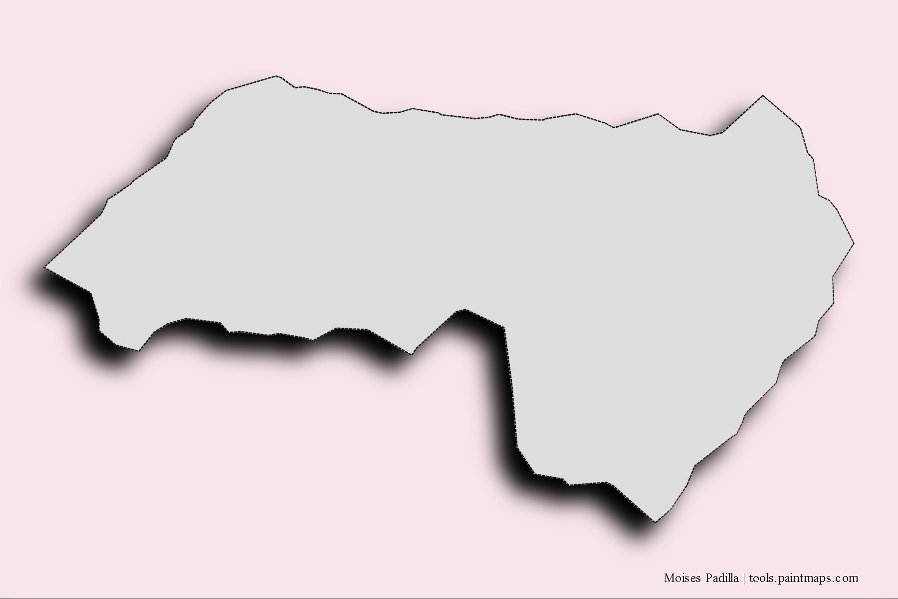 Moises Padilla neighborhoods and villages map with 3D shadow effect