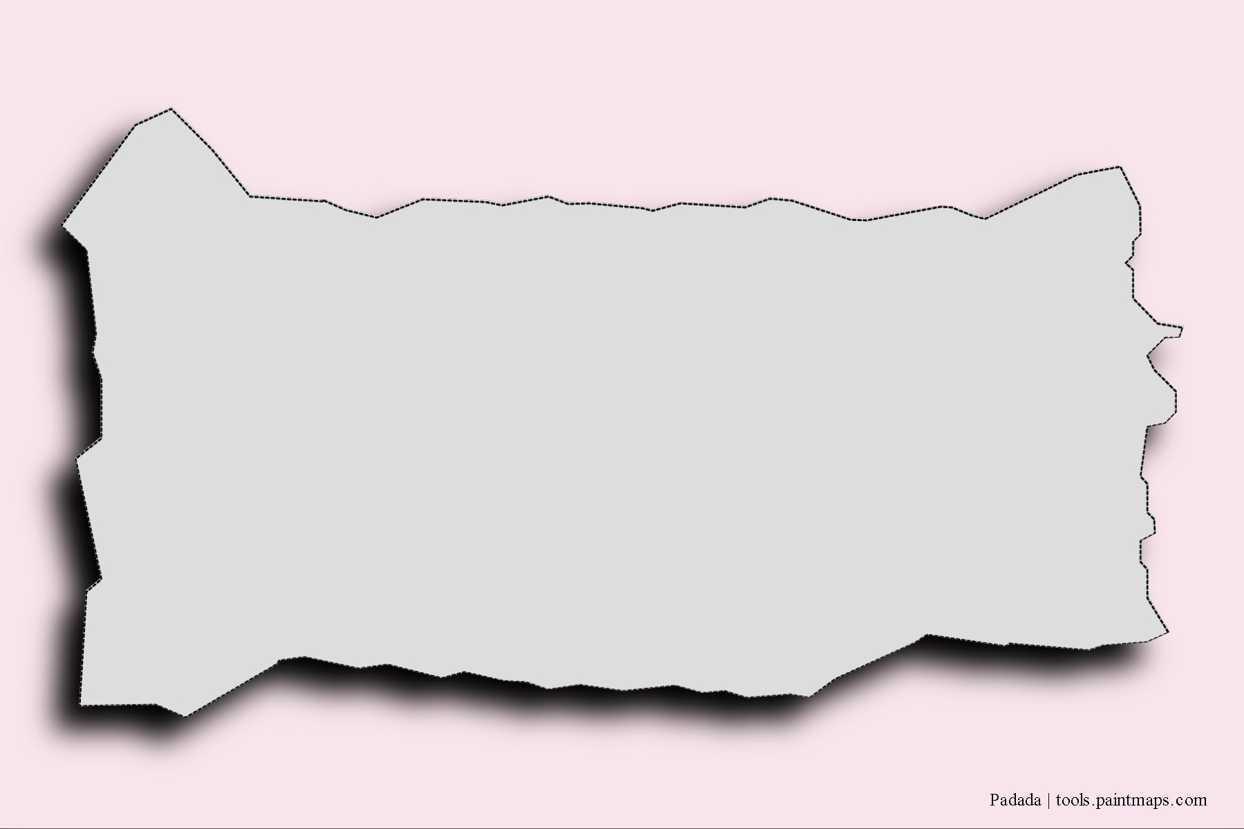3D gölge efektli Padada mahalleleri ve köyleri haritası