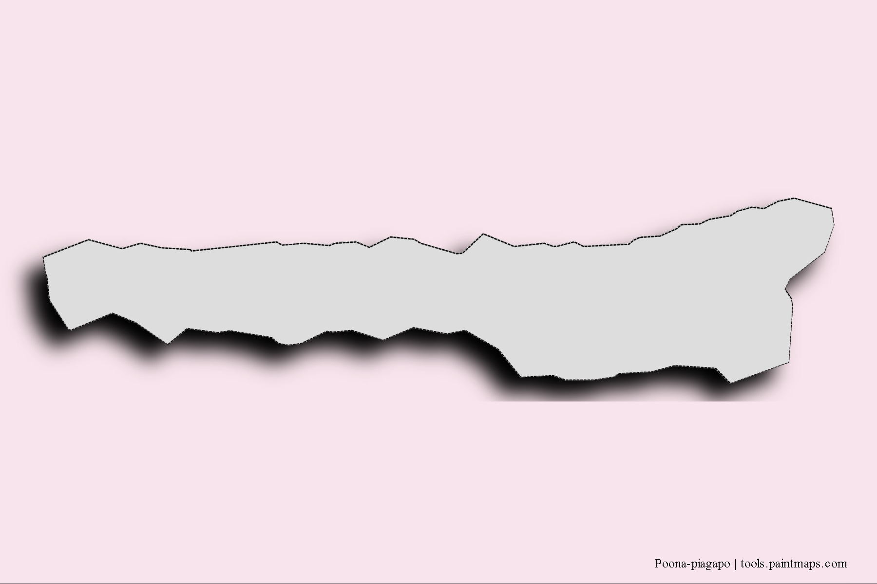 3D gölge efektli Poona-piagapo mahalleleri ve köyleri haritası