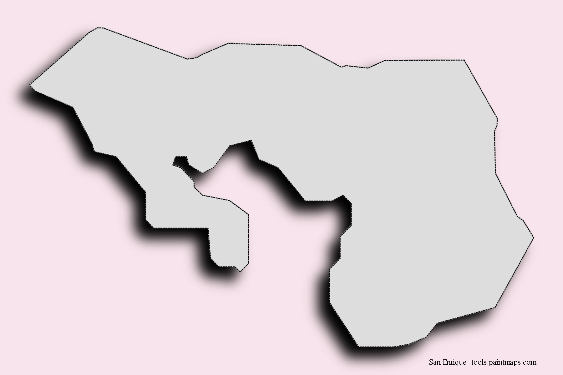 San Enrique neighborhoods and villages map with 3D shadow effect