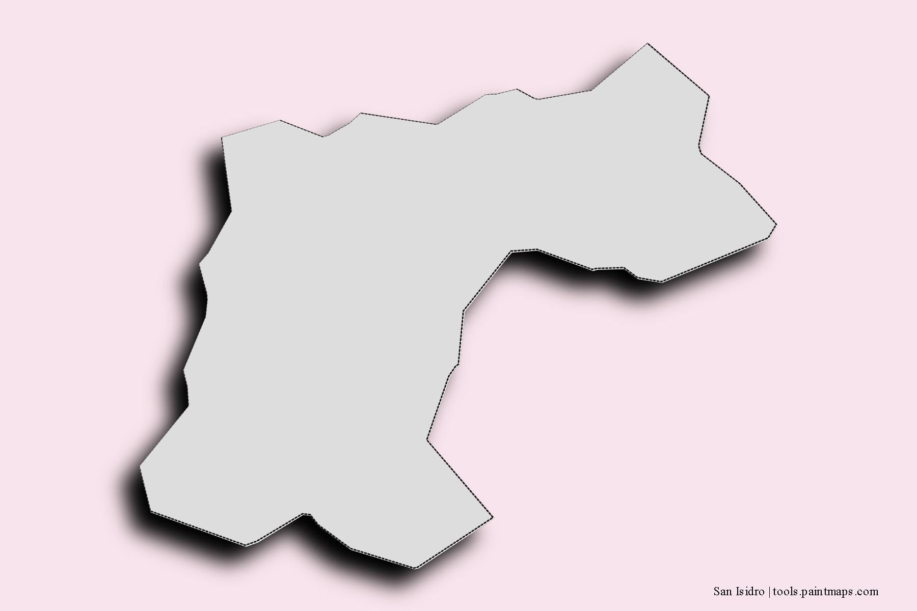 Mapa de barrios y pueblos de San Isidro con efecto de sombra 3D