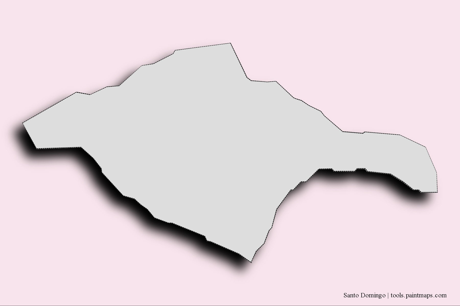 Santo Domingo neighborhoods and villages map with 3D shadow effect