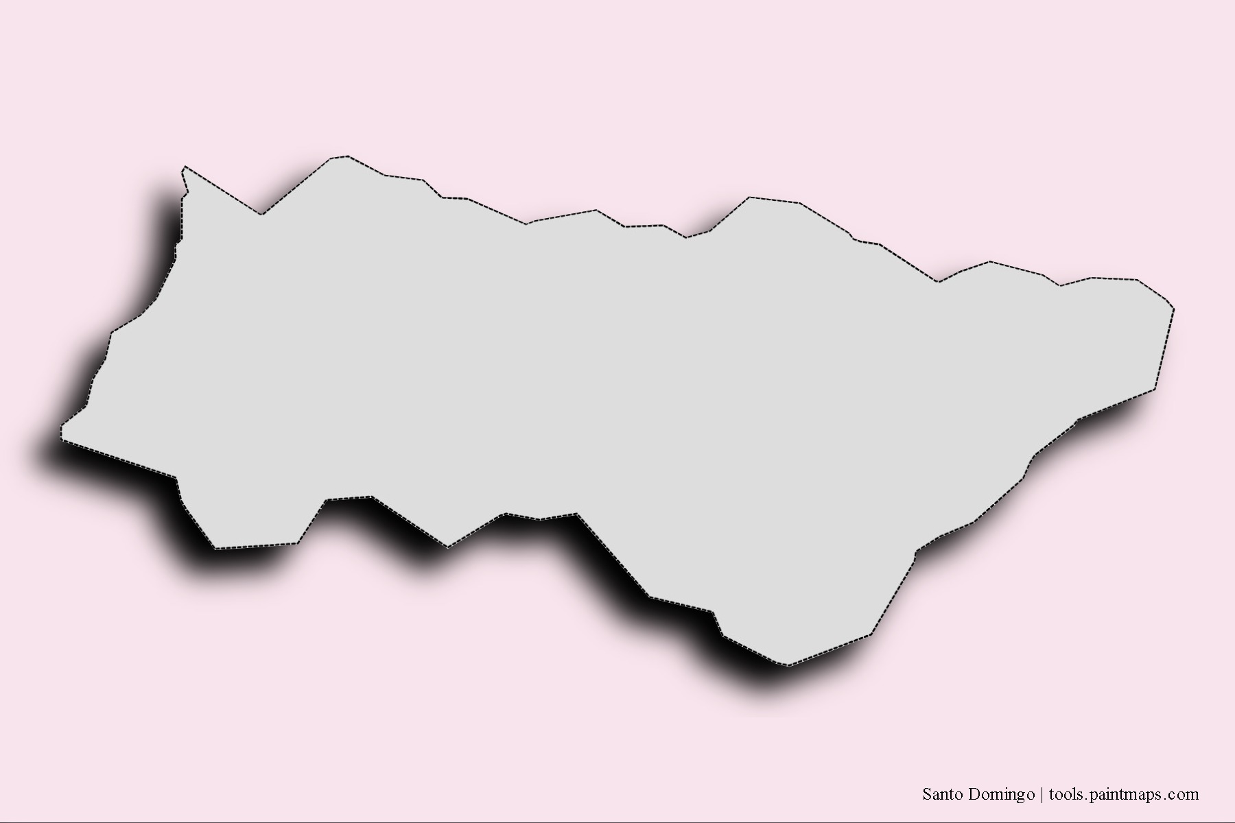 Mapa de barrios y pueblos de Santo Domingo con efecto de sombra 3D