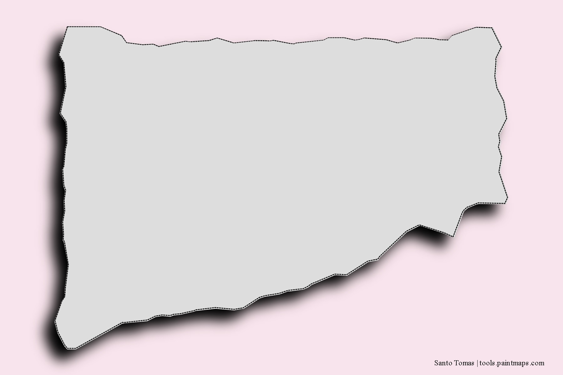 Mapa de barrios y pueblos de Santo Tomas con efecto de sombra 3D