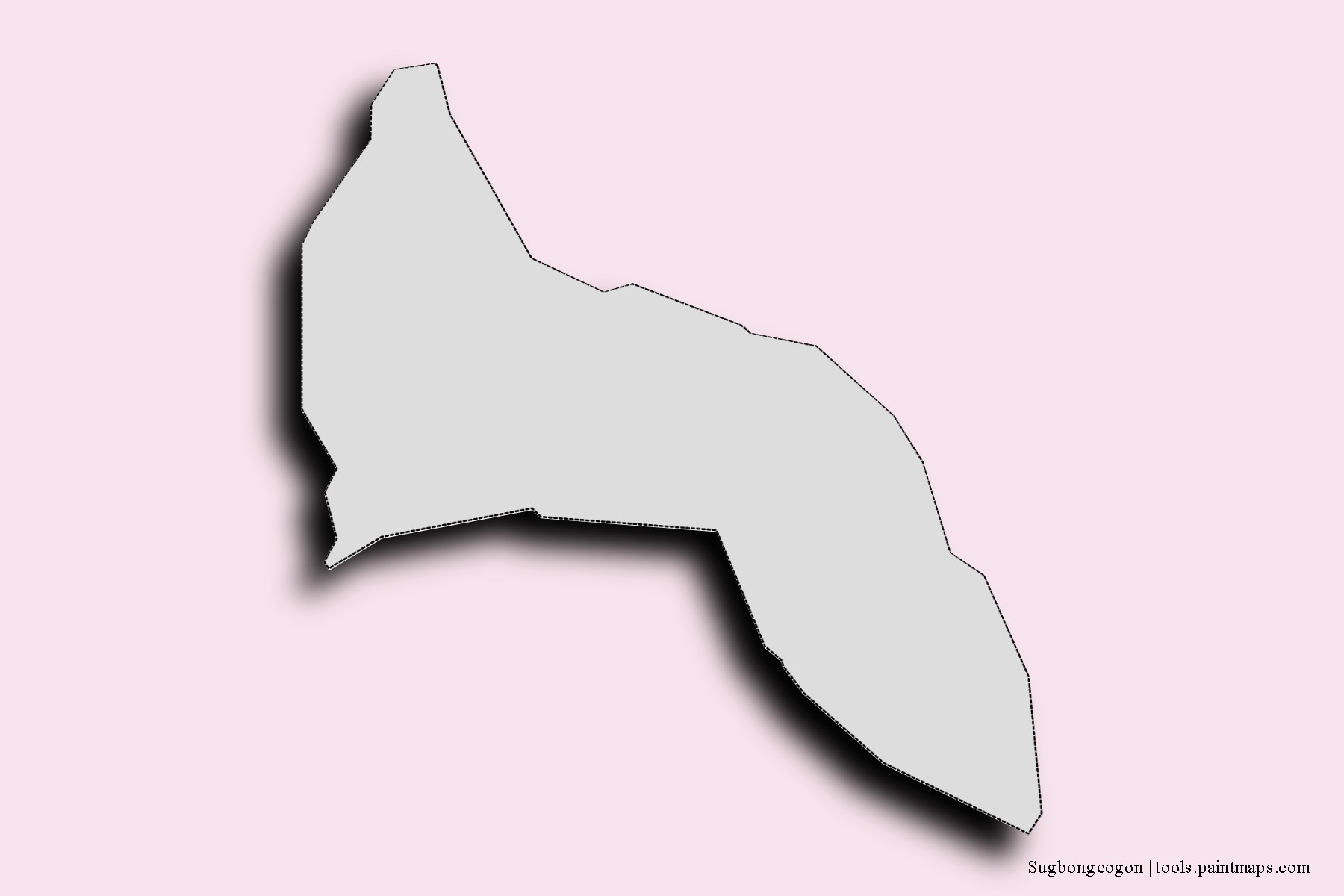 Mapa de barrios y pueblos de Sugbongcogon con efecto de sombra 3D