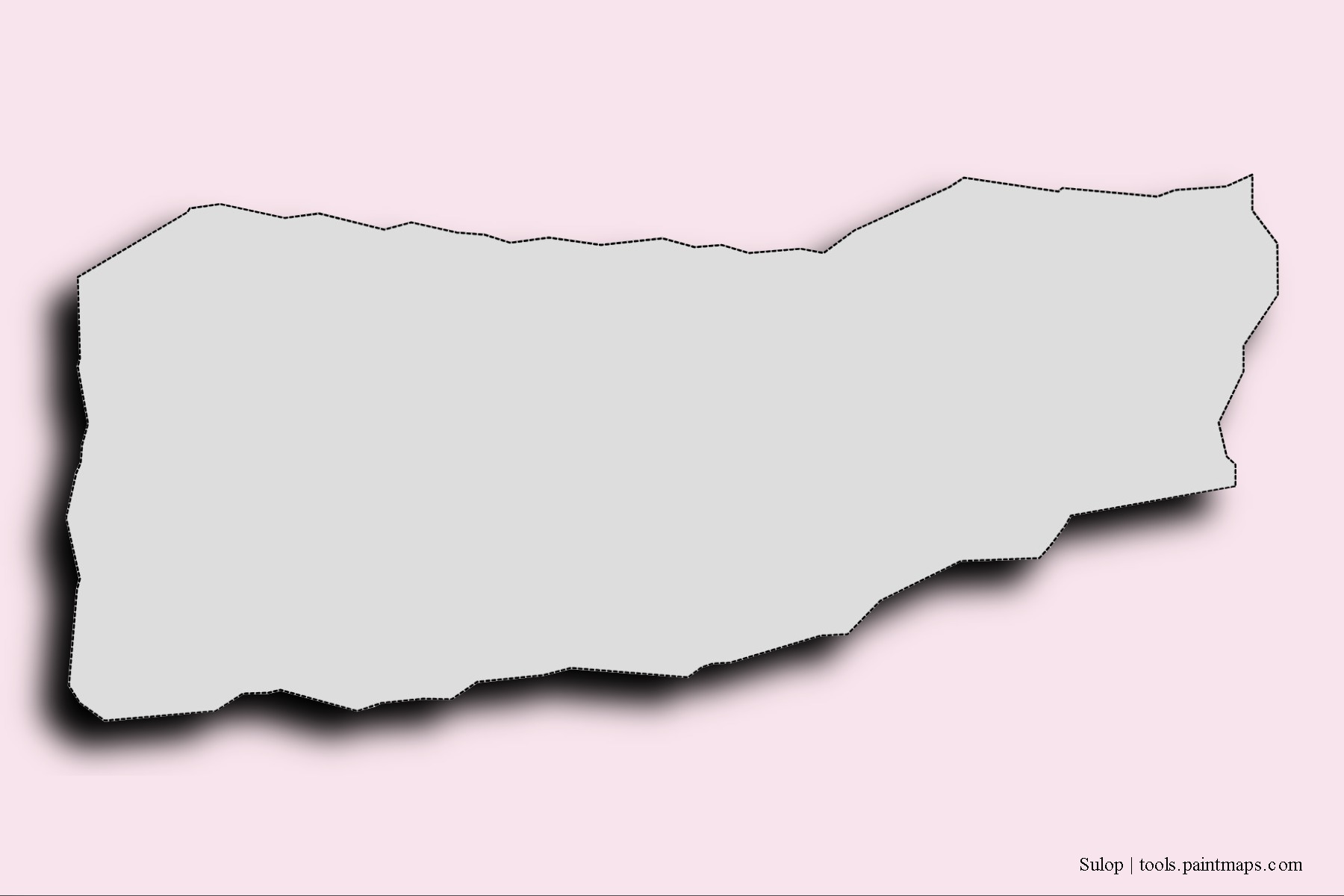 Mapa de barrios y pueblos de Sulop con efecto de sombra 3D