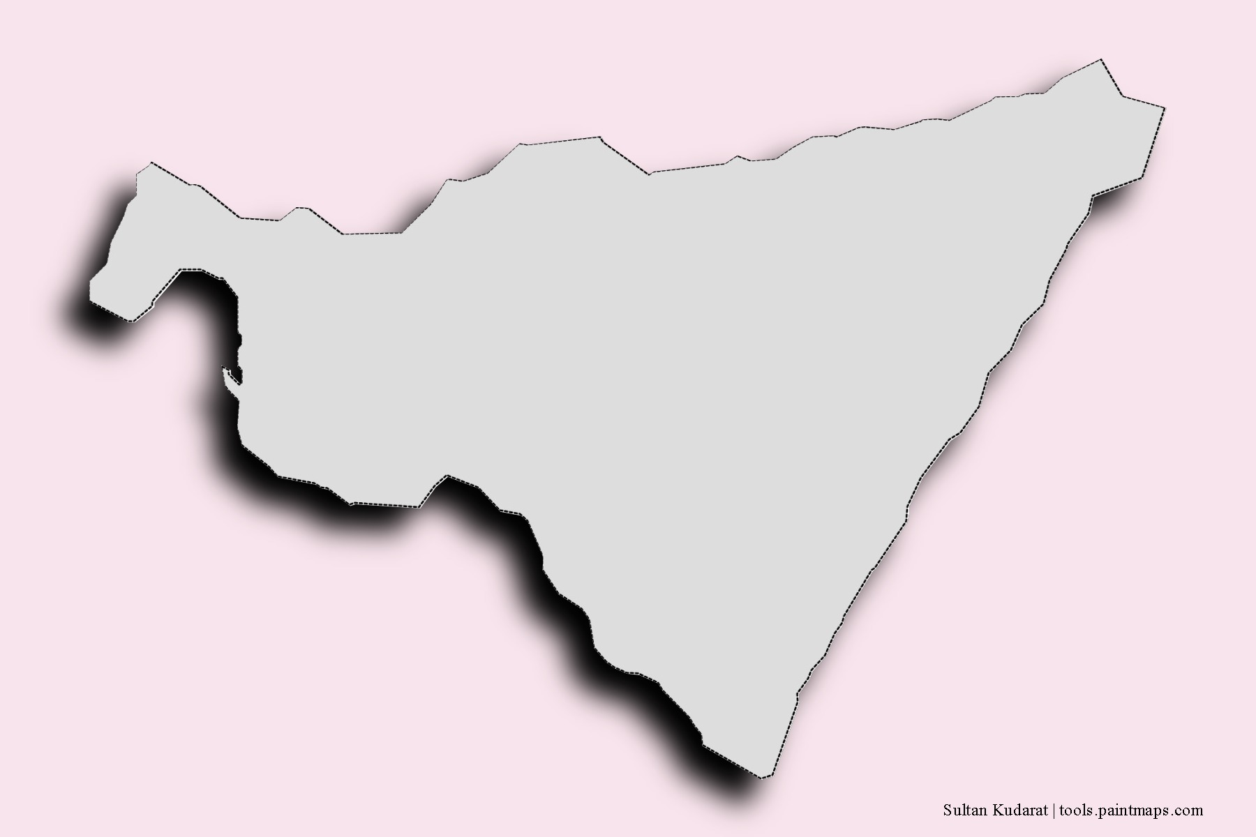 Sultan Kudarat neighborhoods and villages map with 3D shadow effect