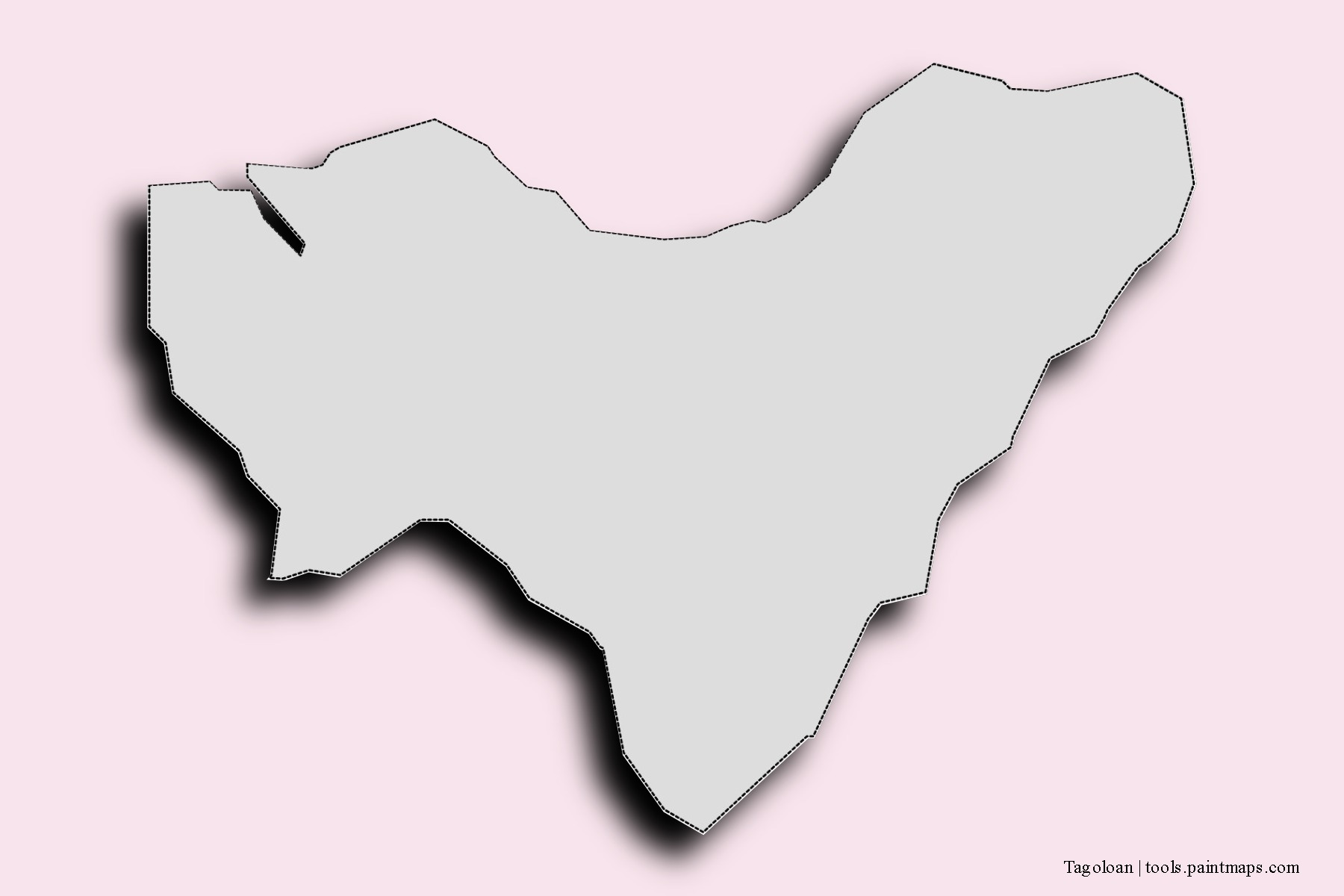 Mapa de barrios y pueblos de Tagoloan con efecto de sombra 3D