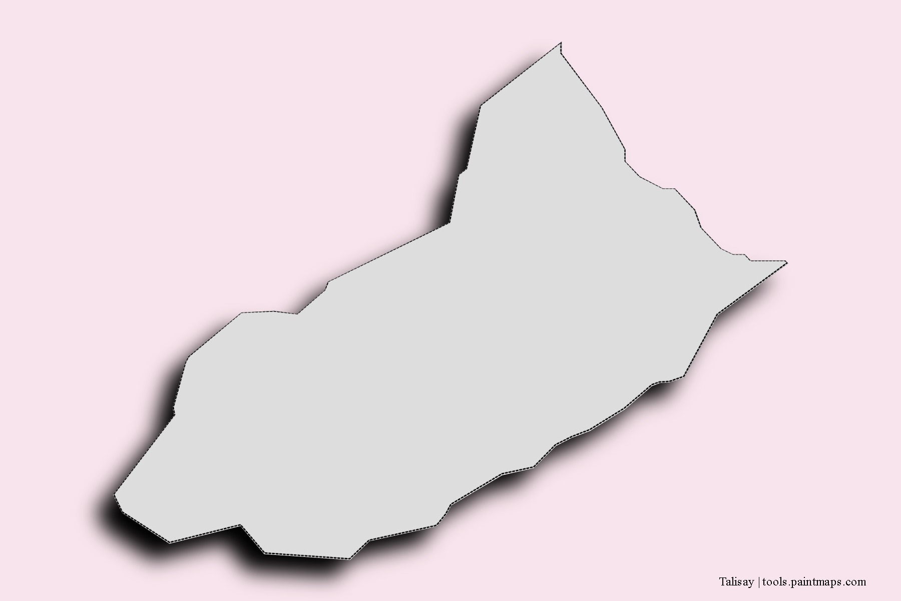 Mapa de barrios y pueblos de Talisay con efecto de sombra 3D