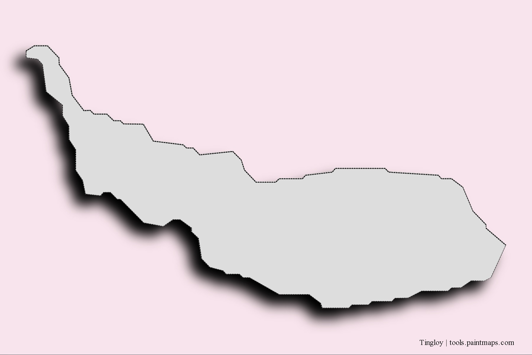 Tingloy neighborhoods and villages map with 3D shadow effect