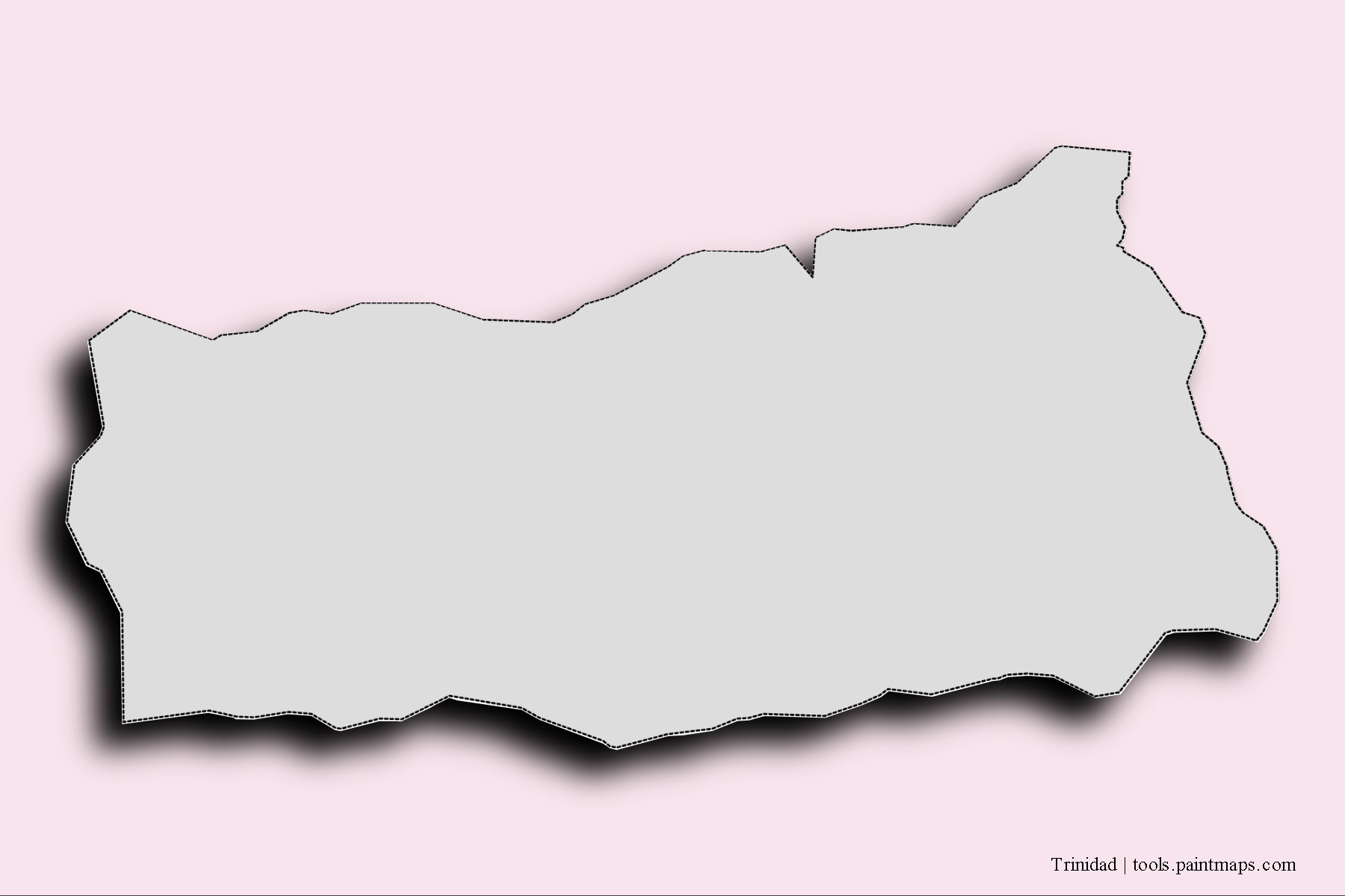 Trinidad neighborhoods and villages map with 3D shadow effect