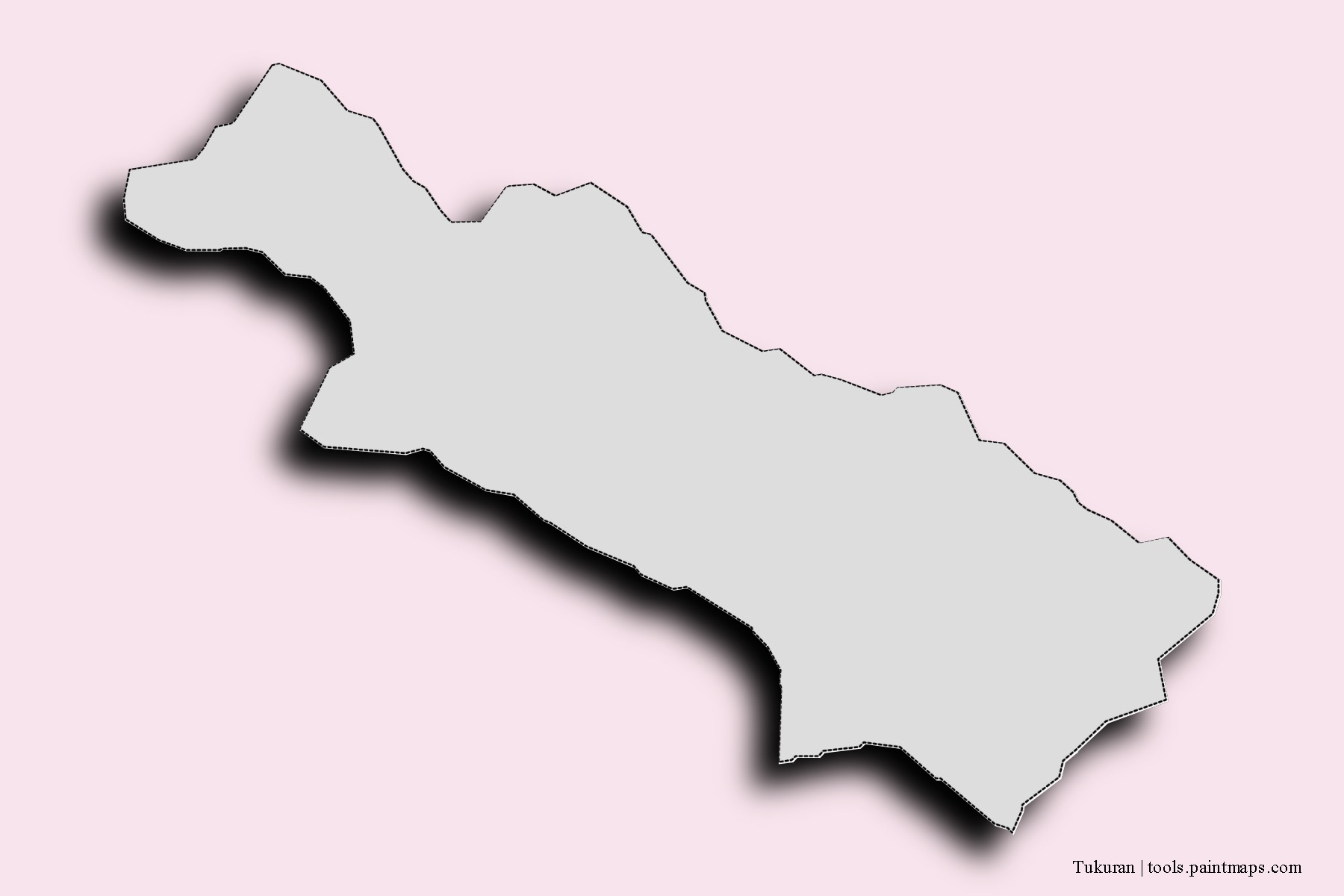 Mapa de barrios y pueblos de Tukuran con efecto de sombra 3D