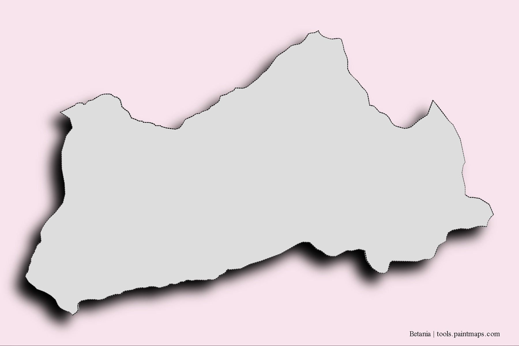 Mapa de barrios y pueblos de Betania con efecto de sombra 3D