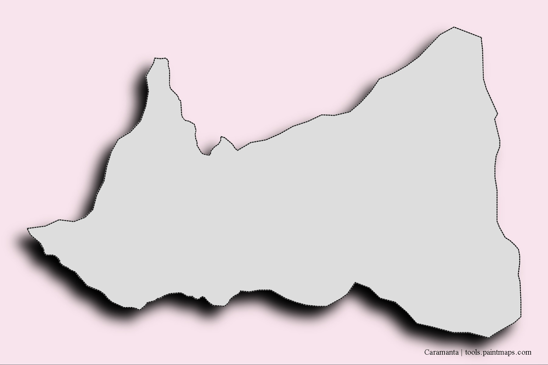 Caramanta neighborhoods and villages map with 3D shadow effect