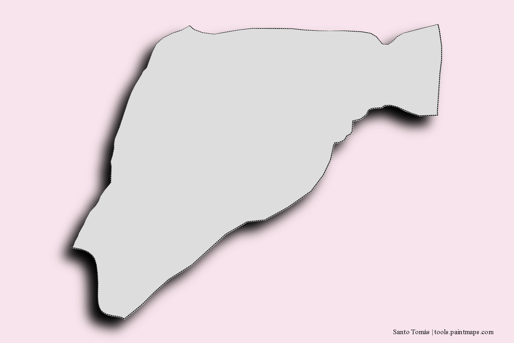 Mapa de barrios y pueblos de Santo Tomás con efecto de sombra 3D