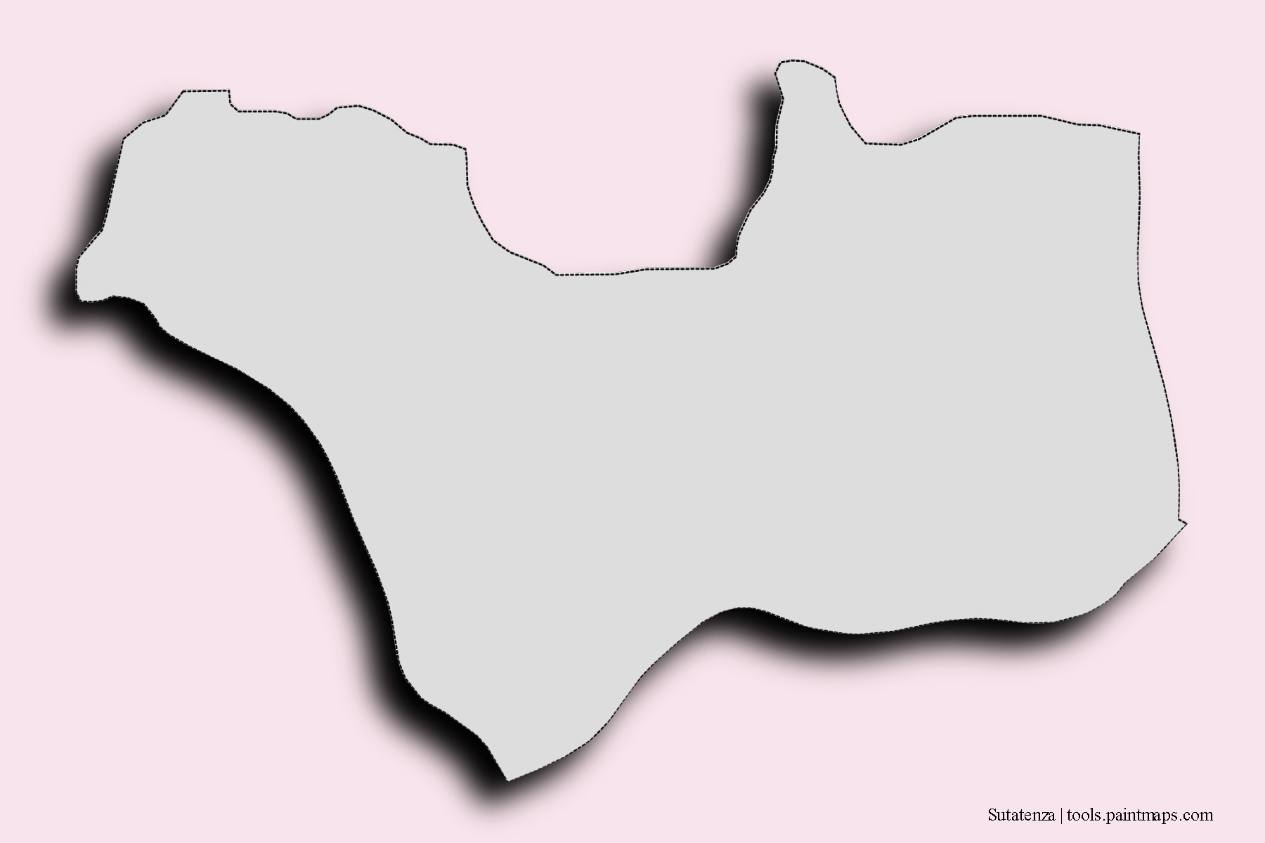 Sutatenza neighborhoods and villages map with 3D shadow effect