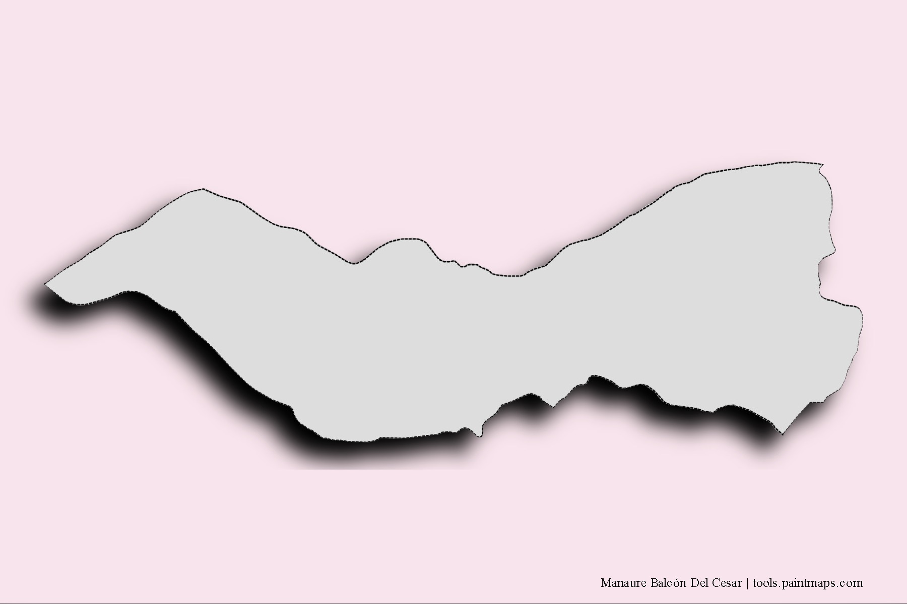 Mapa de barrios y pueblos de Manaure Balcón Del Cesar con efecto de sombra 3D