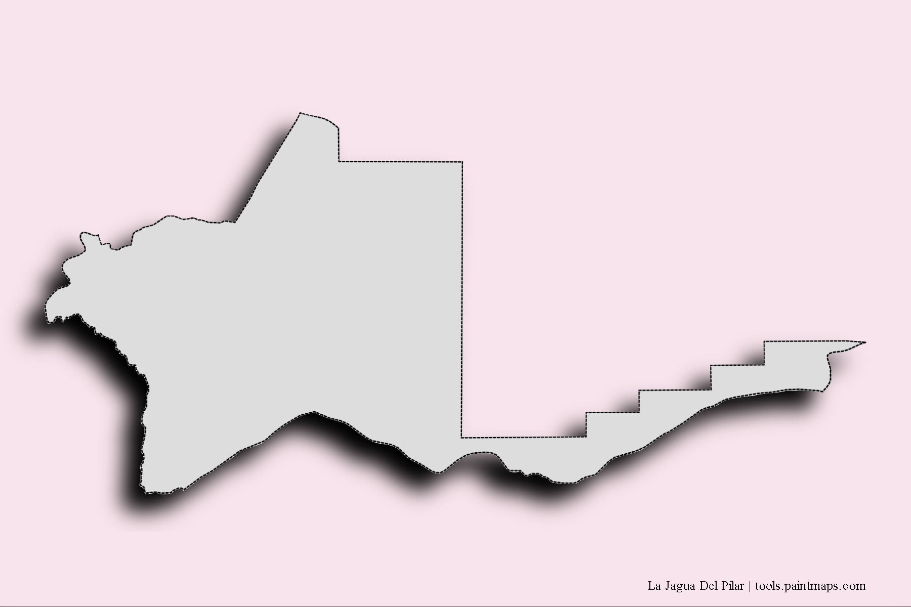 La Jagua Del Pilar neighborhoods and villages map with 3D shadow effect