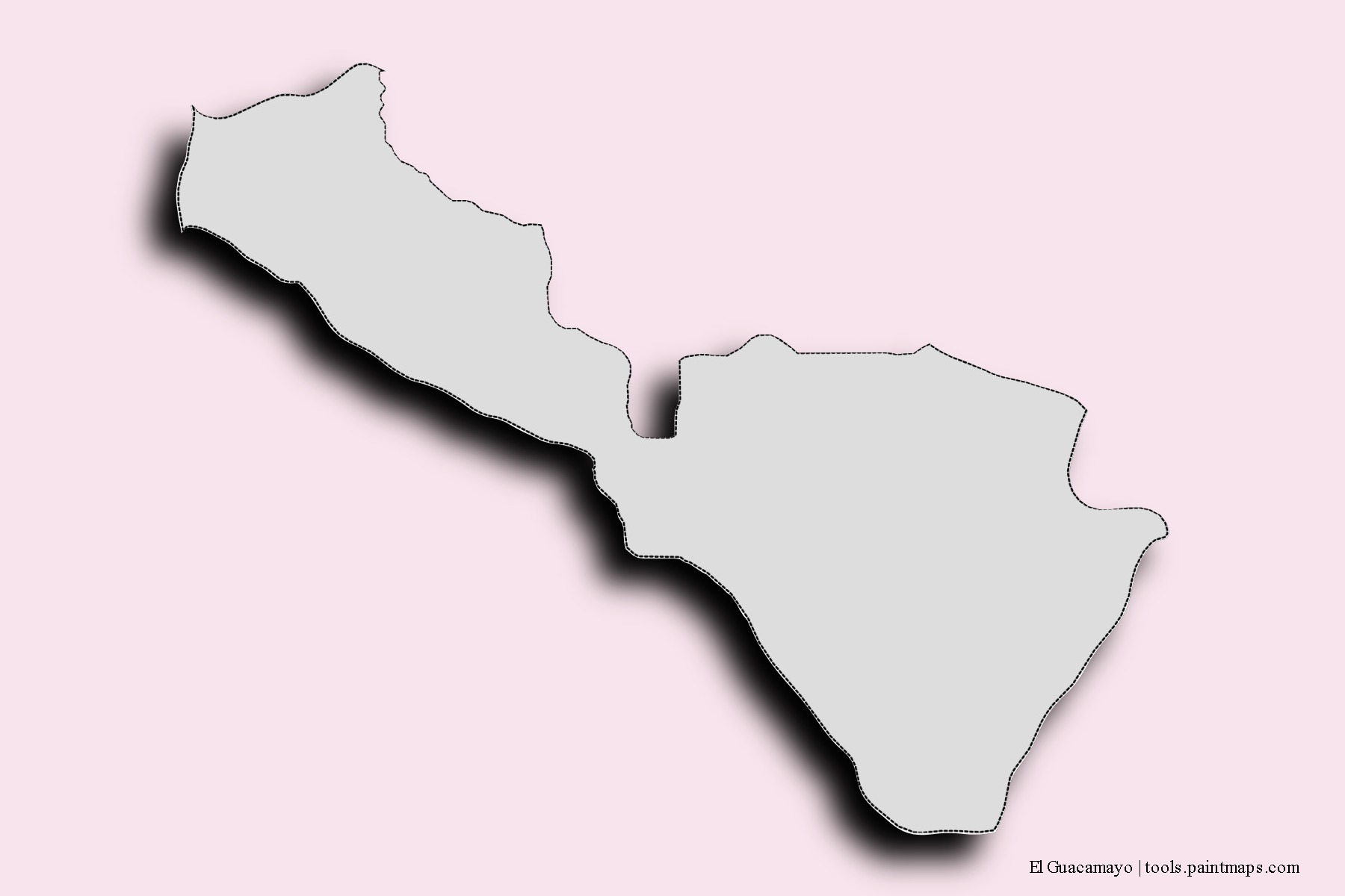 El Guacamayo neighborhoods and villages map with 3D shadow effect