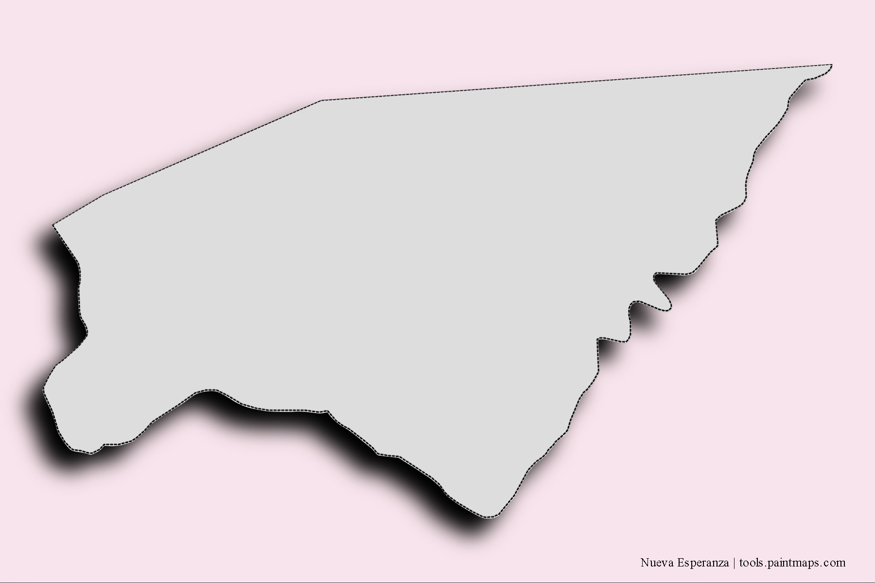 Mapa de barrios y pueblos de Nueva Esperanza con efecto de sombra 3D