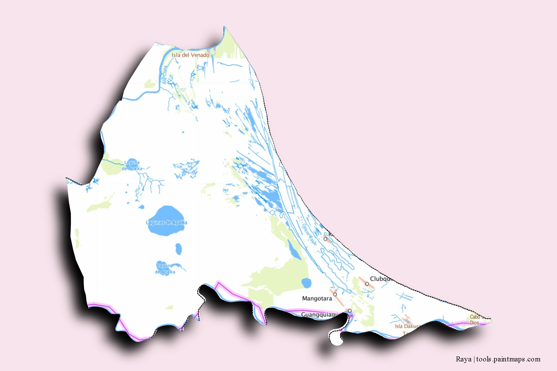 Ramón Villeda Morales neighborhoods and villages map with 3D shadow effect