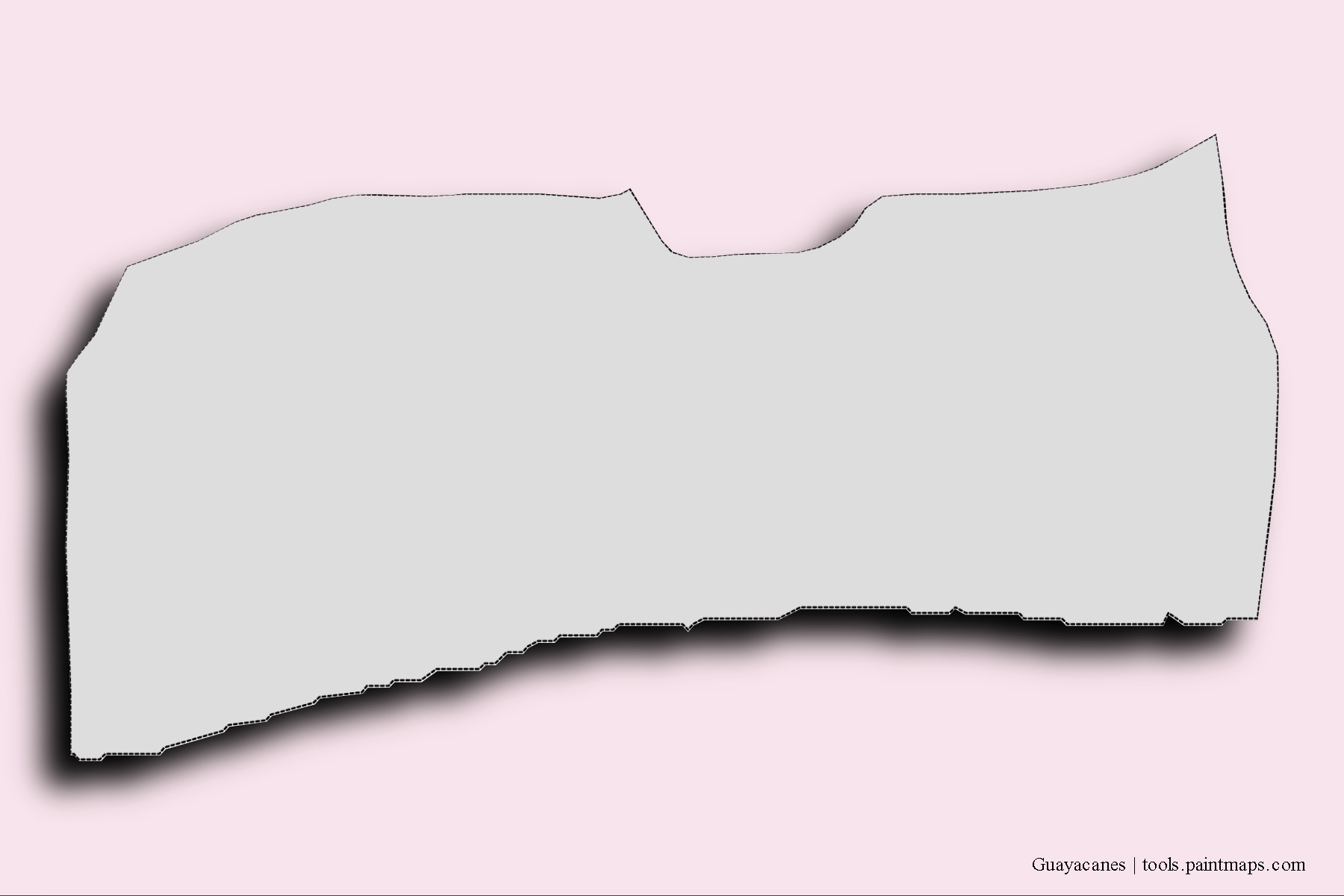 Mapa de barrios y pueblos de Guayacanes con efecto de sombra 3D