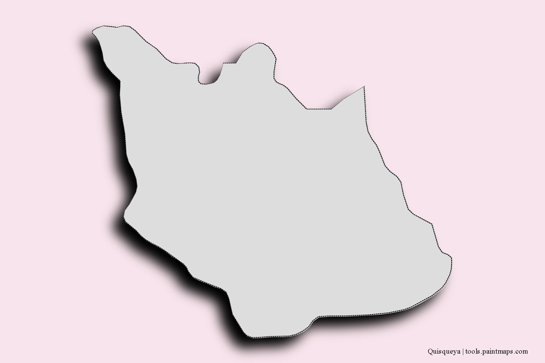 Mapa de barrios y pueblos de Quisqueya con efecto de sombra 3D