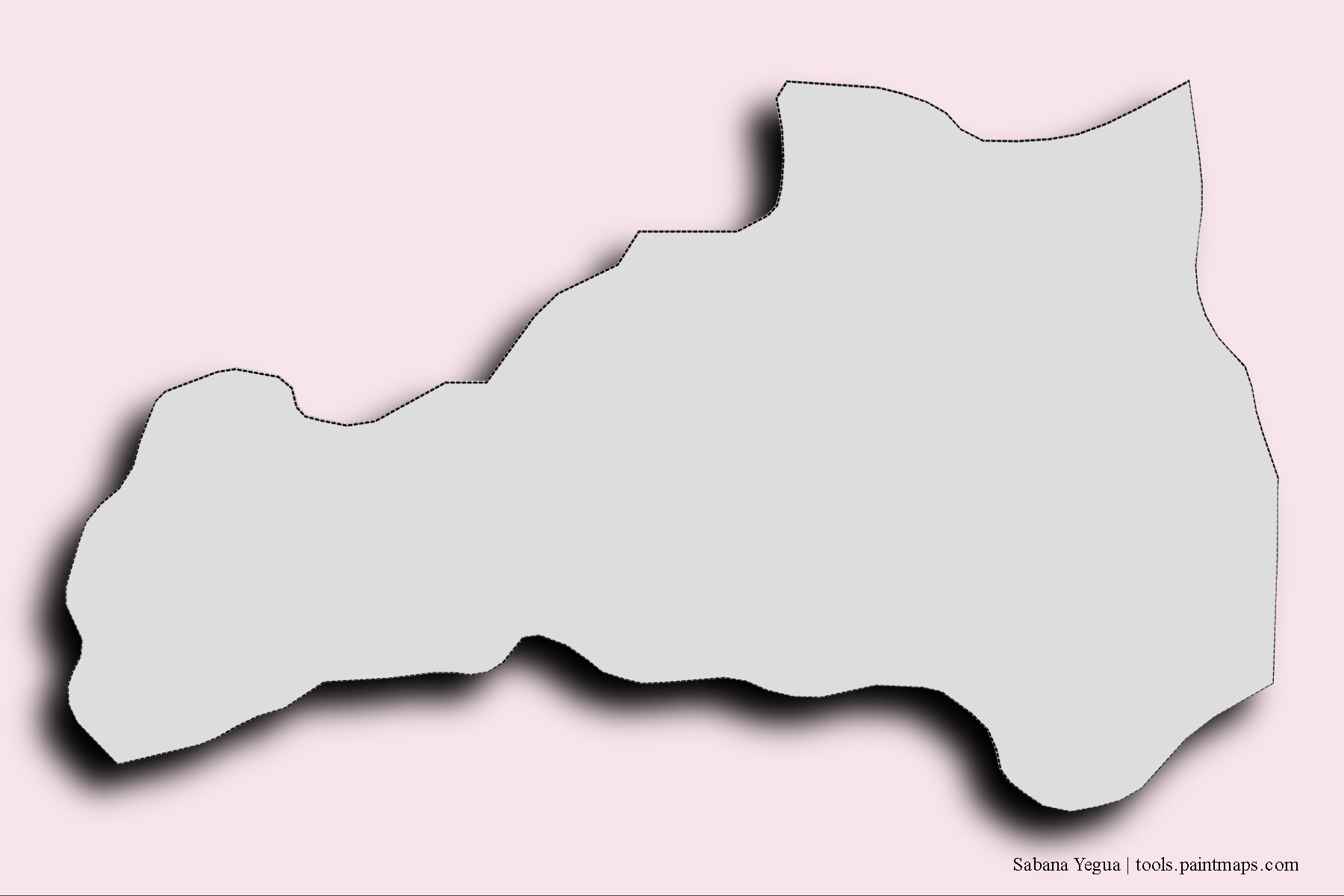 Mapa de barrios y pueblos de Sabana Yegua con efecto de sombra 3D