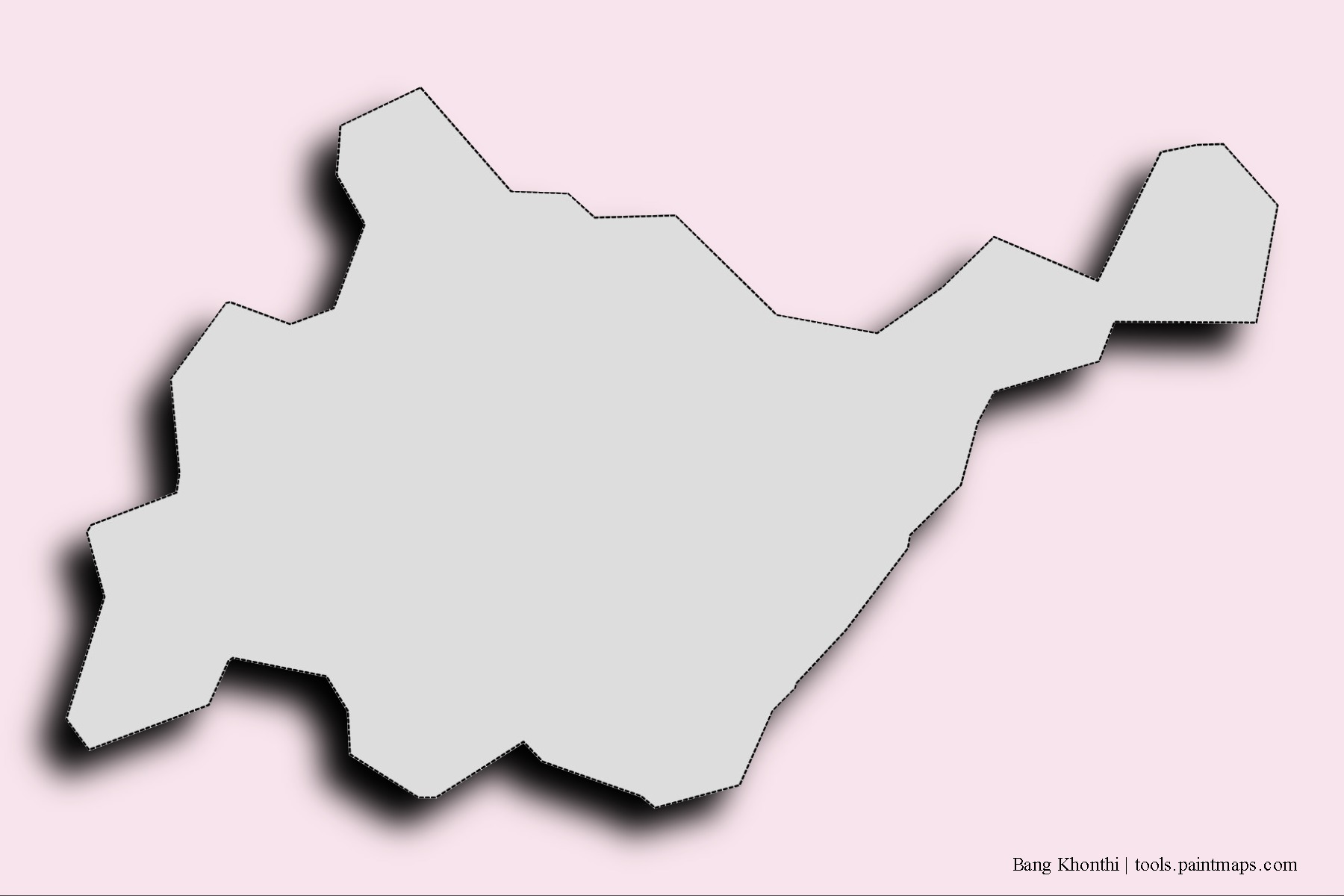 Mapa de barrios y pueblos de Bang Khonthi con efecto de sombra 3D