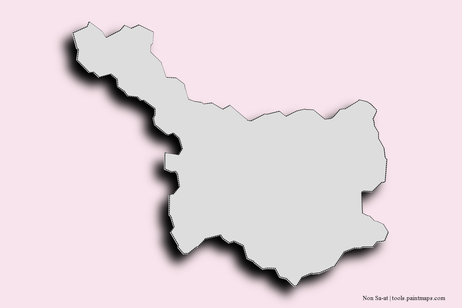 Mapa de barrios y pueblos de Non Sa-at con efecto de sombra 3D