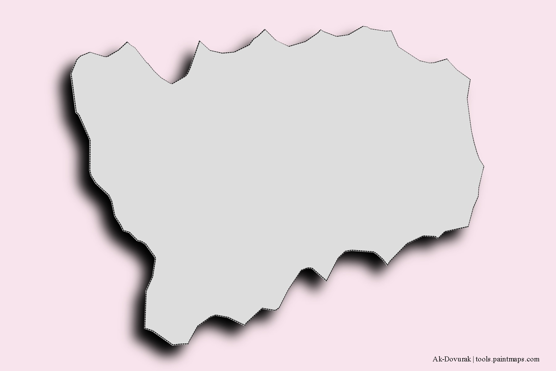 Mapa de barrios y pueblos de Ak-Dovurak con efecto de sombra 3D