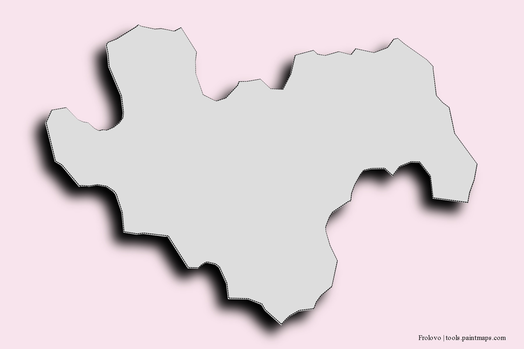 Mapa de barrios y pueblos de Frolovo con efecto de sombra 3D