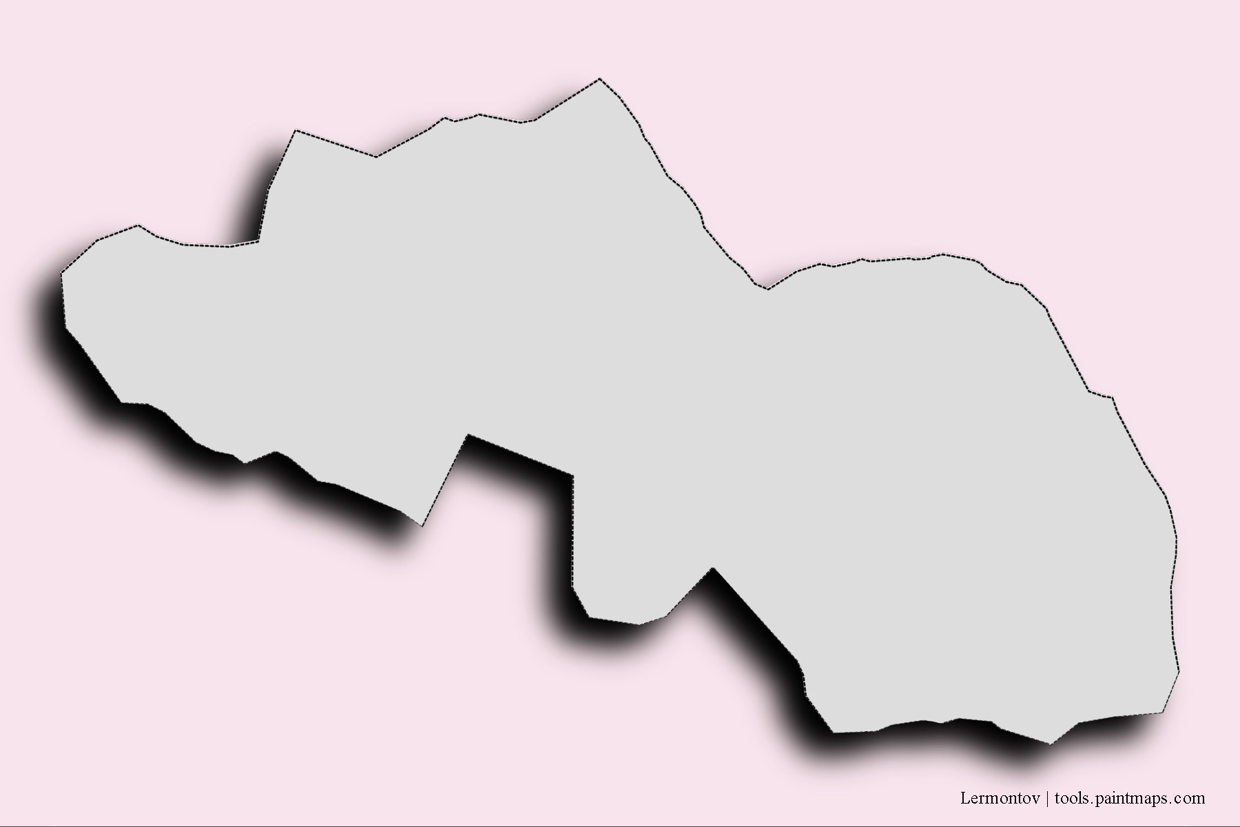 Lermontov neighborhoods and villages map with 3D shadow effect