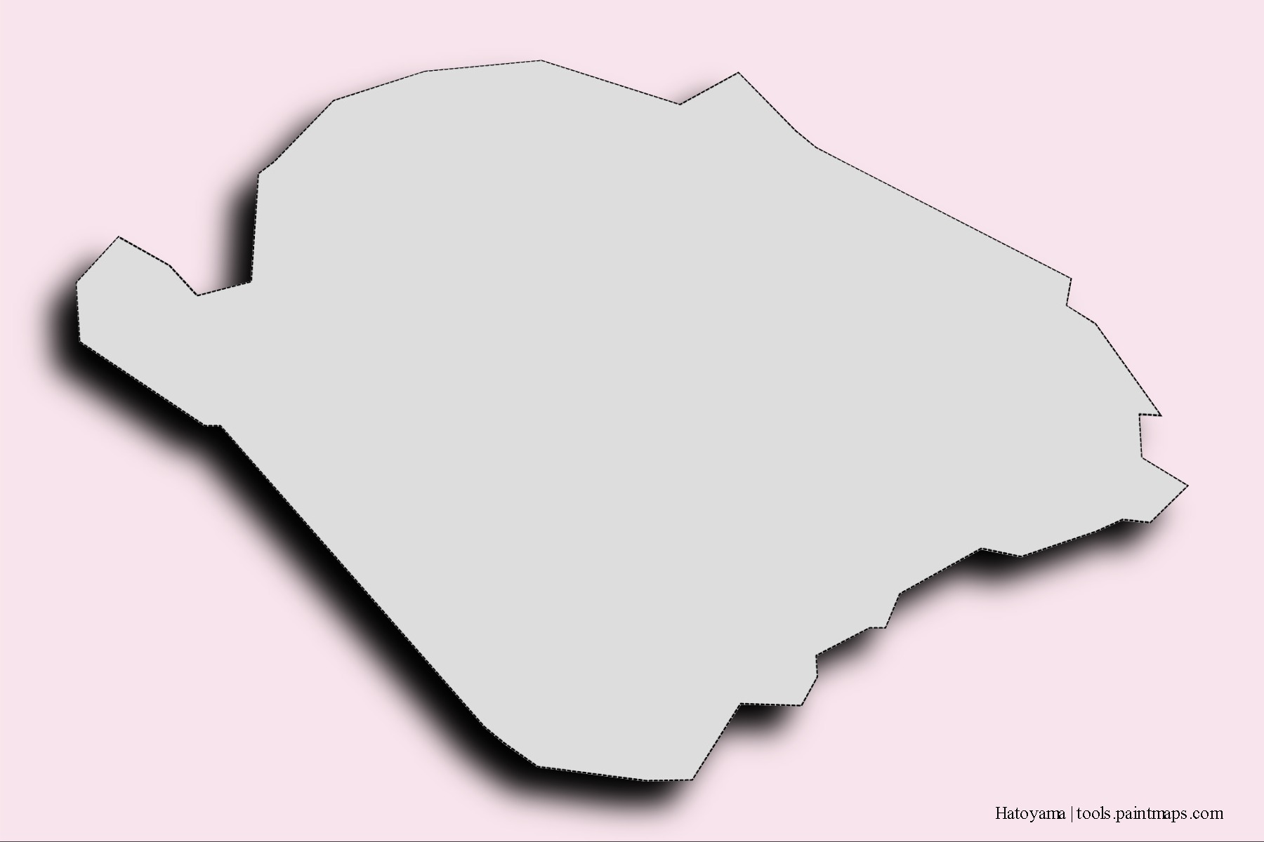 Mapa de barrios y pueblos de Hatoyama con efecto de sombra 3D