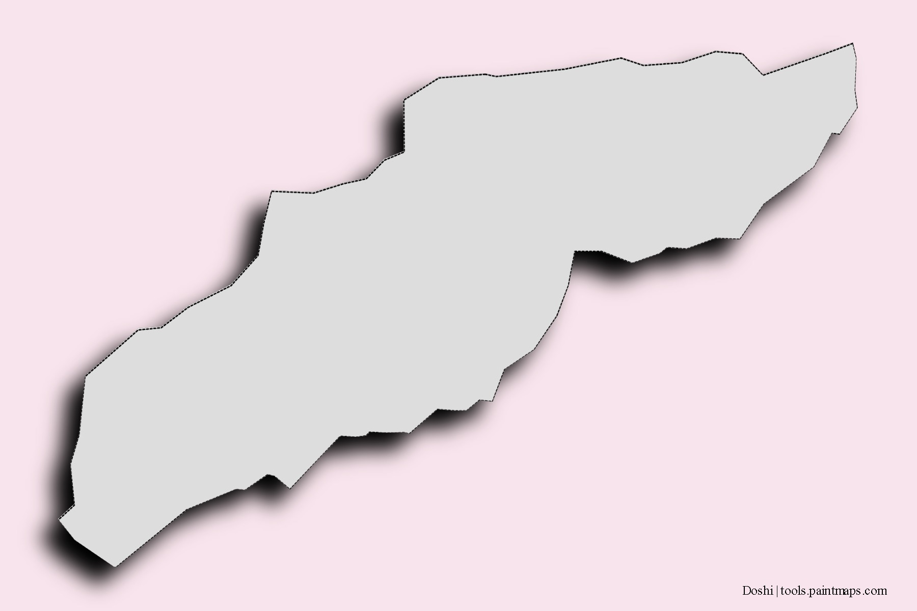 Mapa de barrios y pueblos de Doshi con efecto de sombra 3D