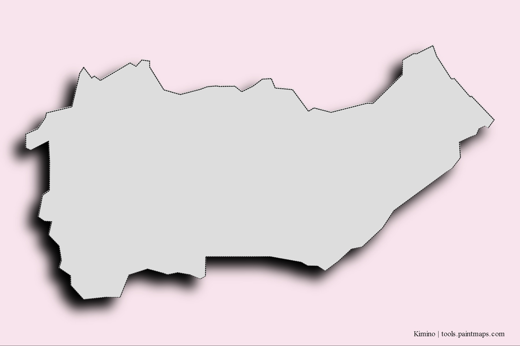 Kimino neighborhoods and villages map with 3D shadow effect