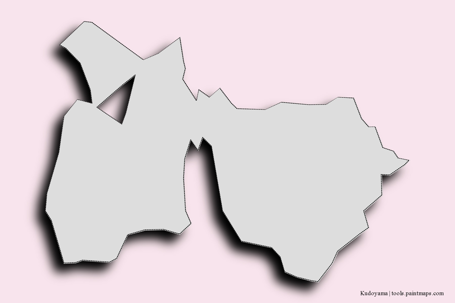 Kudoyama neighborhoods and villages map with 3D shadow effect