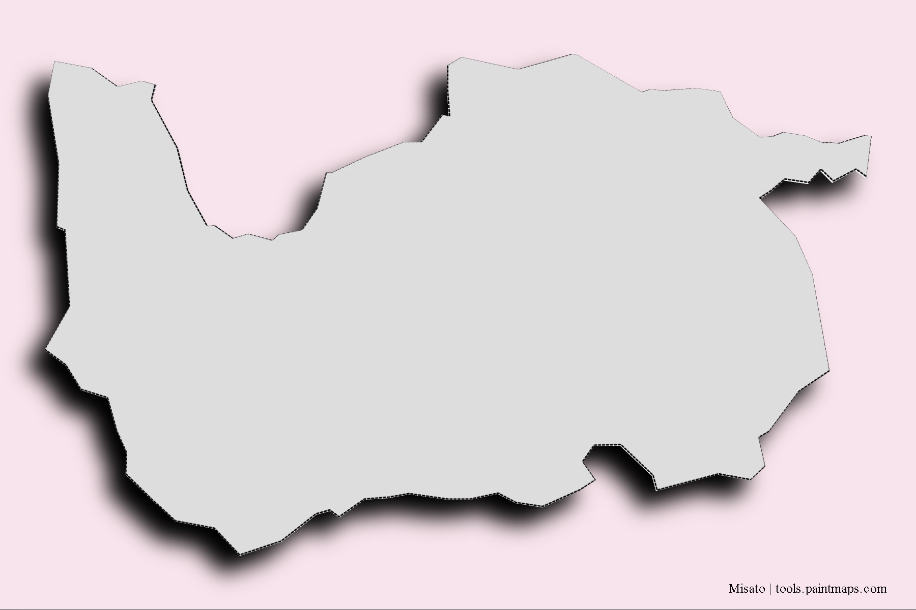 Mapa de barrios y pueblos de Misato con efecto de sombra 3D