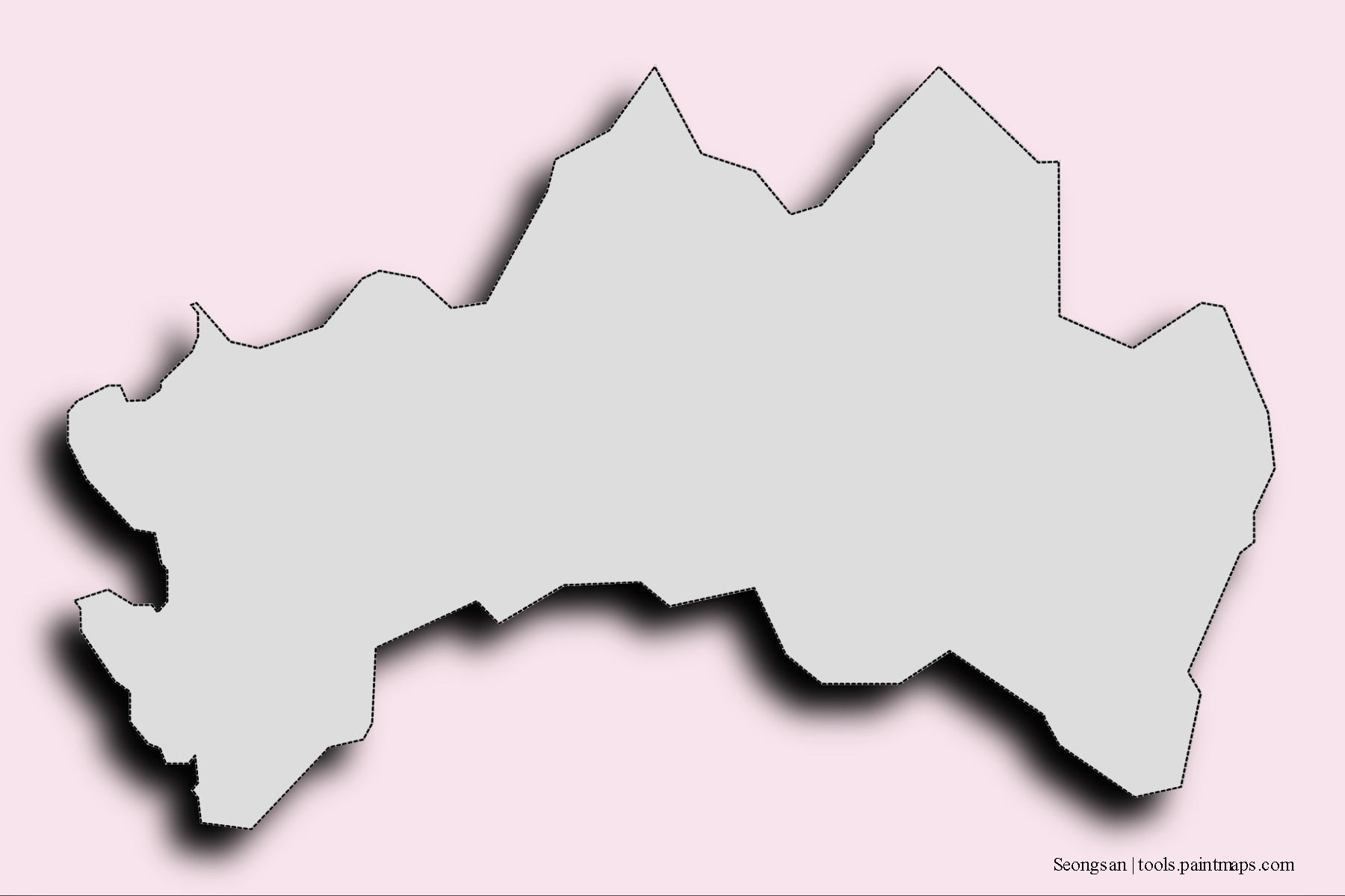 Seongsan neighborhoods and villages map with 3D shadow effect