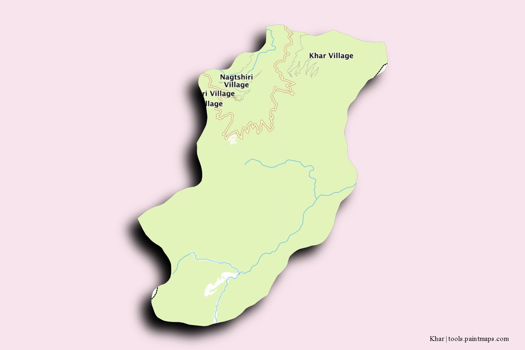 Mapa de barrios y pueblos de Khar con efecto de sombra 3D