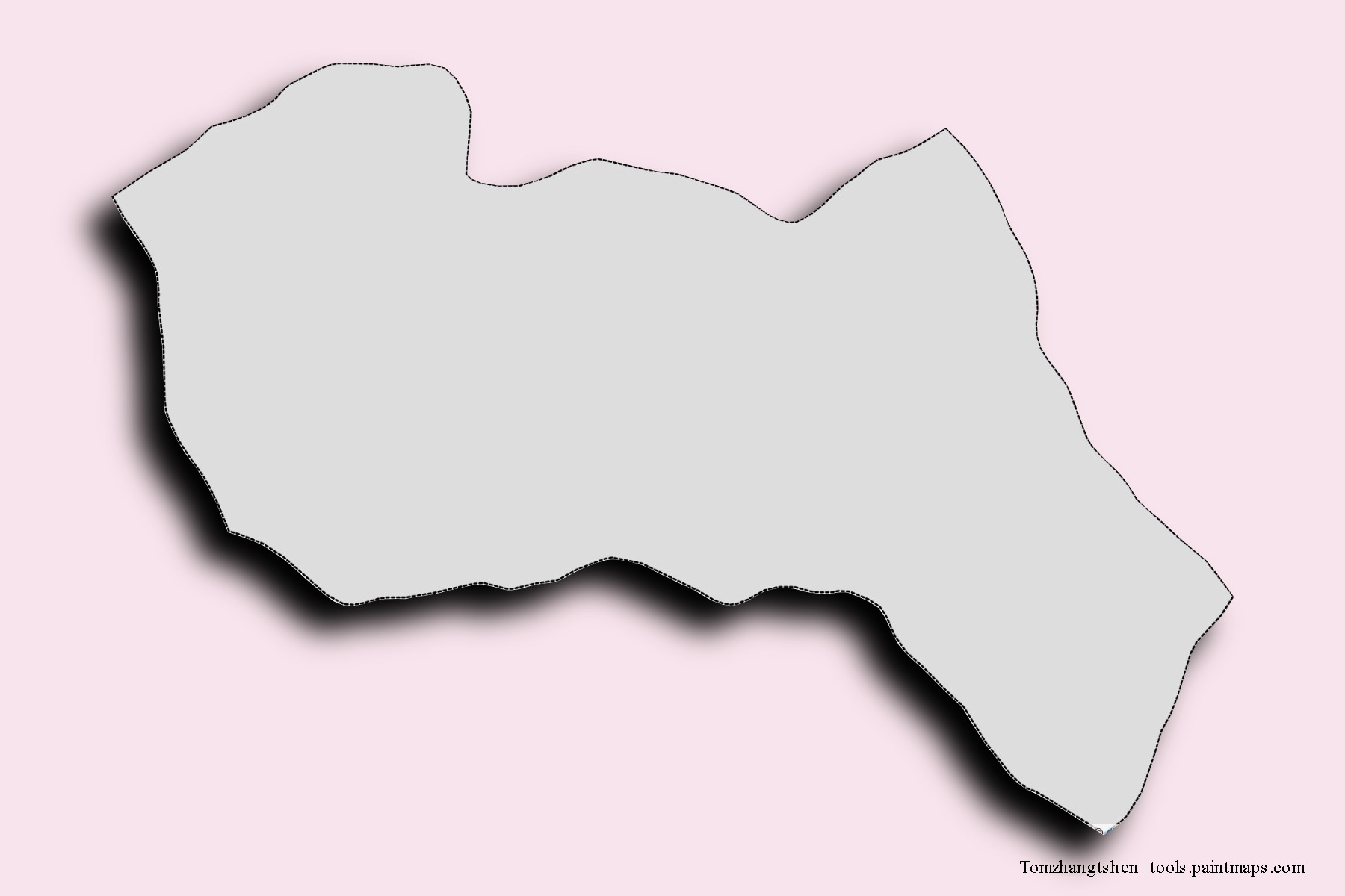3D gölge efektli Tomzhangtshen mahalleleri ve köyleri haritası