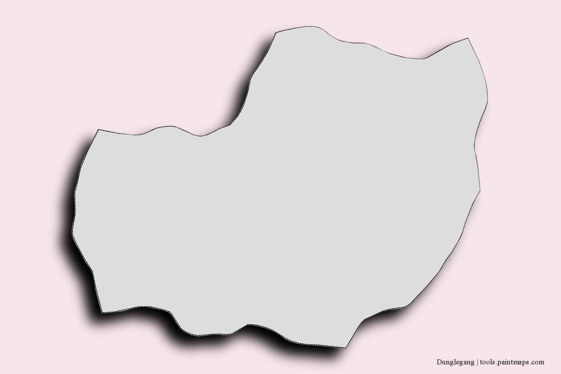 Mapa de barrios y pueblos de Dunglegang con efecto de sombra 3D